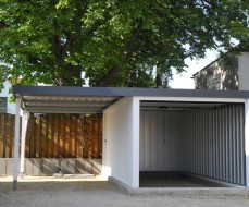 Einzel-Garage mit Anbau-Carport