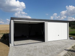 Doppel-Garage aus Stahl mit Schwingtoren - BRANDL