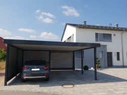 Doppel-Carport mit Schiebetor hinten - BRANDL