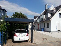 Einzel-Carport aus Stahl mit Dachbegrünung - BRANDL