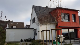 STAHL-Einzelgarage mit Sektionaltor + Anbau-Carport + Geräteraum hinten quer - BRANDL