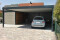 Doppel-Carport aus Stahl – mit Geräteraum (Abstellkammer) seitlich - BRANDL
