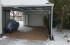 Doppel-Carport aus Stahl (Pultdach) vor bestehende Garage - BRANDL