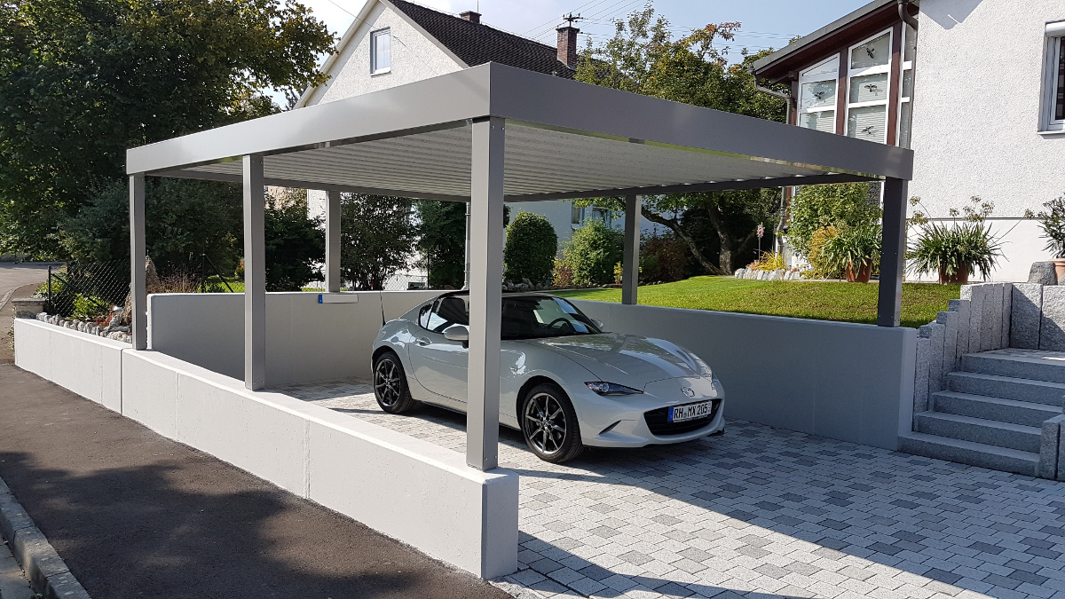 Carport auf Stützmauer - BRANDL