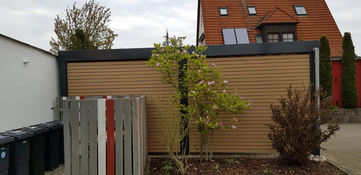 Doppel Carport Aus Stahl Mit Wandelementen BRANDL