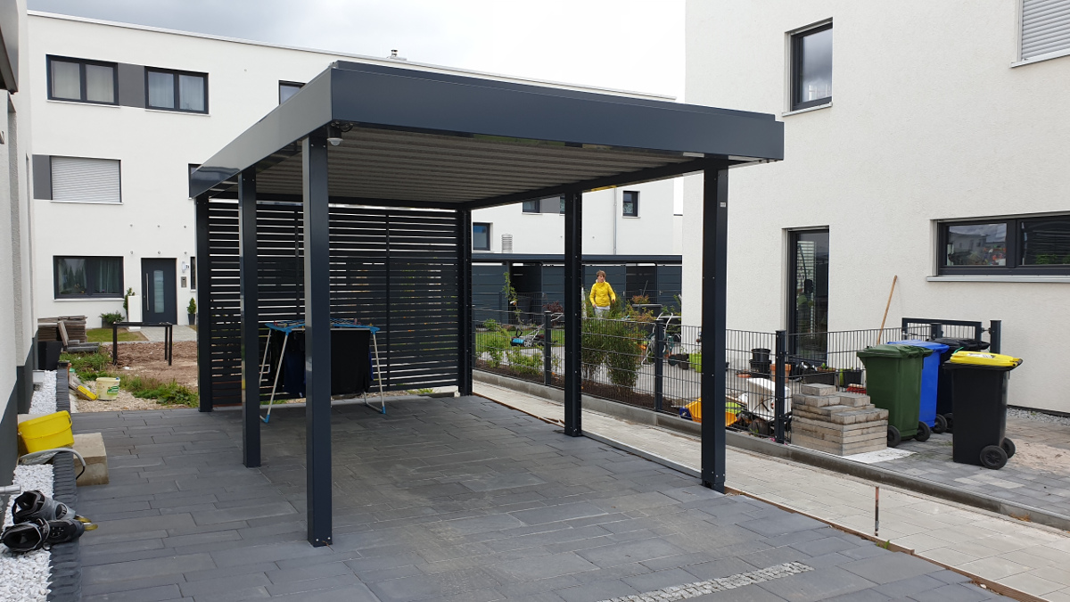 Einzel Carport Aus Stahl Mit Wandelementen News Brandl