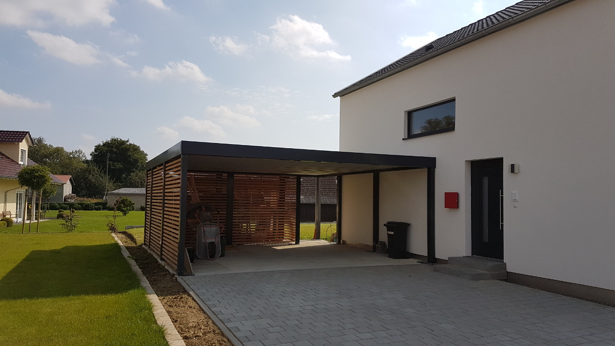 Doppel Carport Mit Gerateraum Abstellraum Hinten Integriert News Brandl