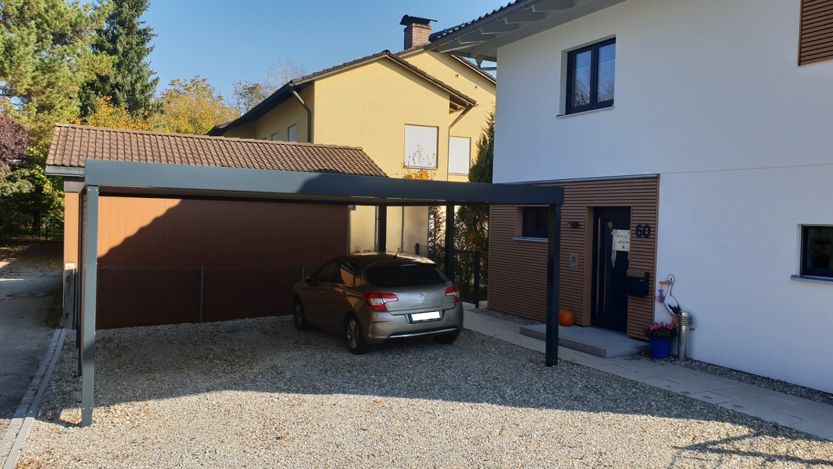 Doppel-Carport aus Stahl - BRANDL