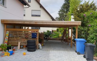 Doppel-Carport aus Holz mit Holzblende - BRANDL