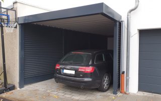 Einzel-Carport aus Stahl mit Schrägschnitt - BRANDL